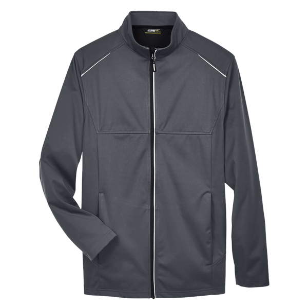 Core 365 Men's Techno Lite Three-Layer Knit Tech-Shell, Carbon, Front view