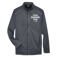 Core 365 Men's Techno Lite Three-Layer Knit Tech-Shell, Carbon, Front view, Mockup