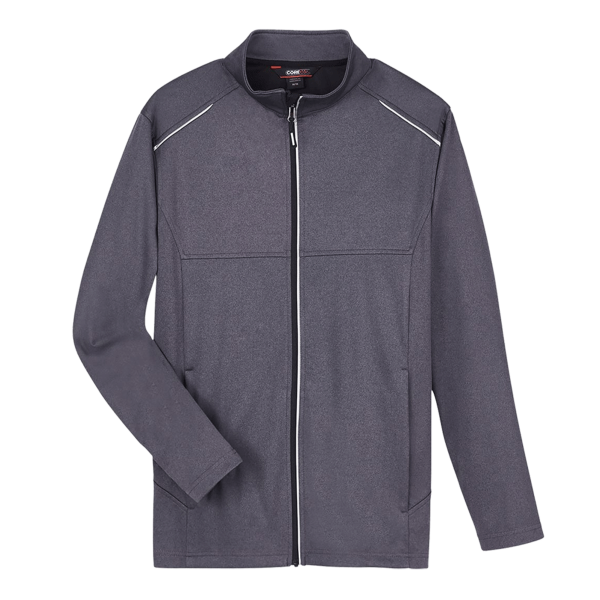 Core 365 Men's Techno Lite Three-Layer Knit Tech-Shell, Carbon Heather, Front view