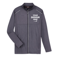 Core 365 Men's Techno Lite Three-Layer Knit Tech-Shell, Carbon Heather, Front view, Mockup