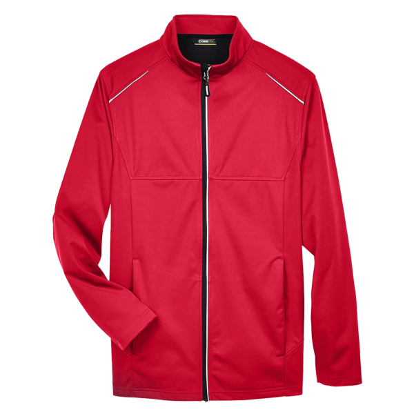 Core 365 Men's Techno Lite Three-Layer Knit Tech-Shell, Classic Red, Front view