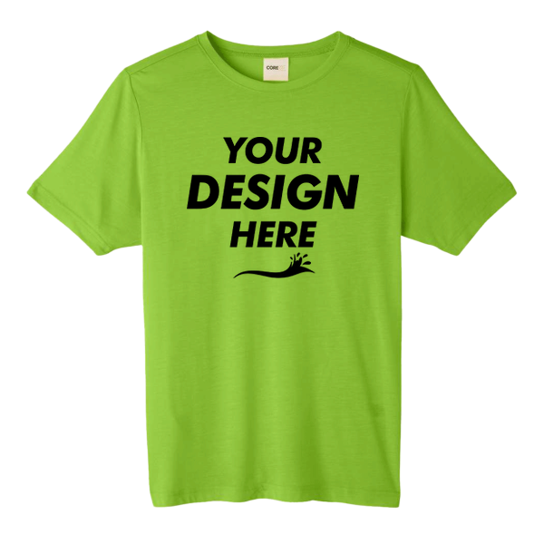 Core 365 Unisex Fusion ChromaSoft™ Performance T-Shirt, Acid Green, Front view, Mockup