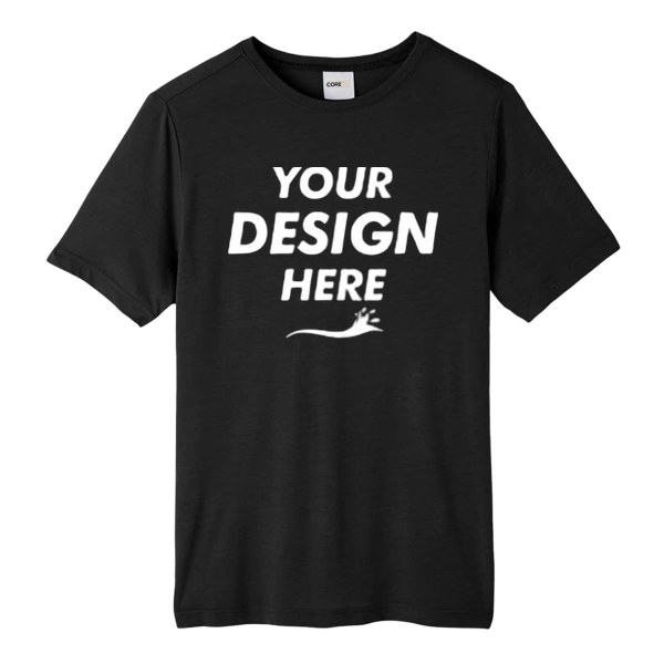 Core 365 Unisex Fusion ChromaSoft™ Performance T-Shirt, Black, Front view, Mockup