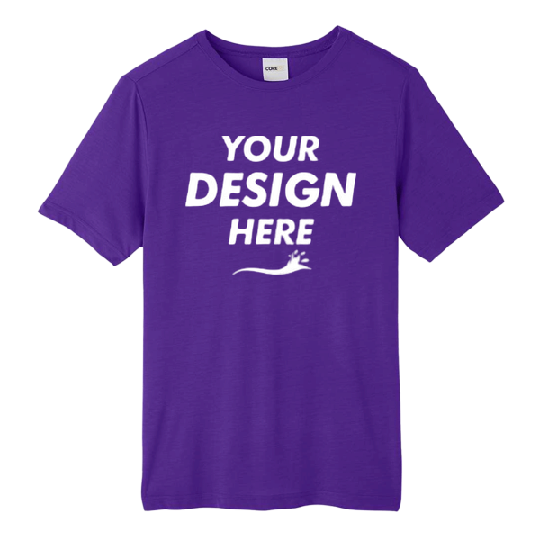 Core 365 Unisex Fusion ChromaSoft™ Performance T-Shirt, Campus Purple, Front view, Mockup
