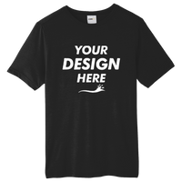 Core 365 Unisex Tall Fusion ChromaSoft™ Performance T-Shirt, Black, Front view, Mockup