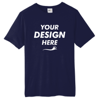 Core 365 Unisex Tall Fusion ChromaSoft™ Performance T-Shirt, Classic Navy, Front view, Mockup