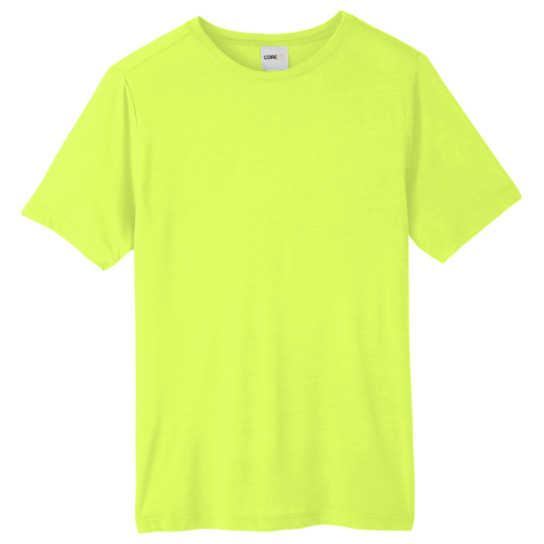 Core 365 Unisex Tall Fusion ChromaSoft™ Performance T-Shirt, Safety Yellow, Front view