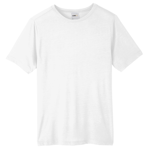 Core 365 Unisex Tall Fusion ChromaSoft™ Performance T-Shirt, White, Front view