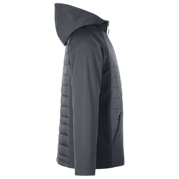 Core 365 Unisex Techno Lite Hybrid Hooded Jacket, Carbon, Right Sleeve view