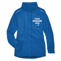 Core 365 Women's 3-in-1 Jacket with Fleece Liner, True Royal, Front view, Mockup