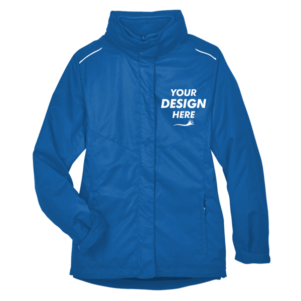 Core 365 Women's 3-in-1 Jacket with Fleece Liner, True Royal, Front view, Mockup