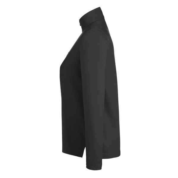 Core 365 Women's Fusion ChromaSoft™ Pique Quarter-Zip Pullover, Black, Left Sleeve view