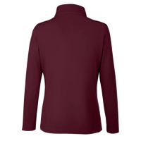 Core 365 Women's Fusion ChromaSoft™ Pique Quarter-Zip Pullover, Burgundy, Back view