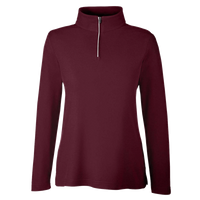 Core 365 Women's Fusion ChromaSoft™ Pique Quarter-Zip Pullover, Burgundy, Front view