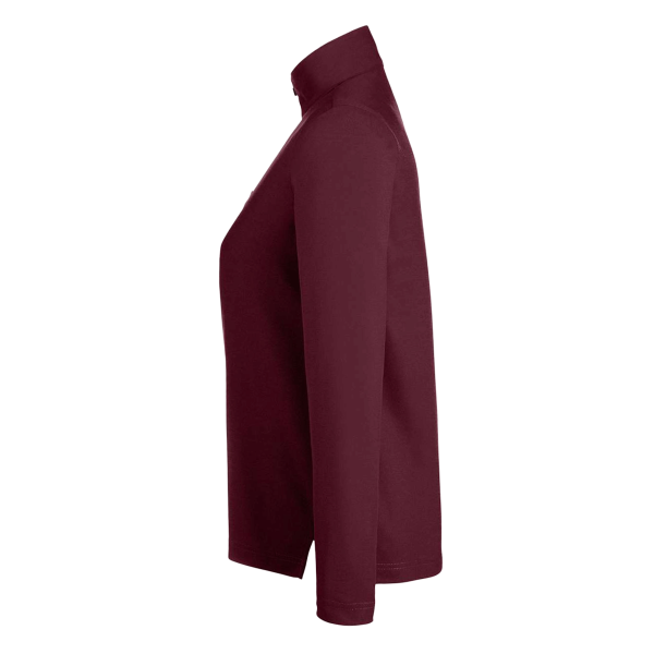 Core 365 Women's Fusion ChromaSoft™ Pique Quarter-Zip Pullover, Burgundy, Left Sleeve view