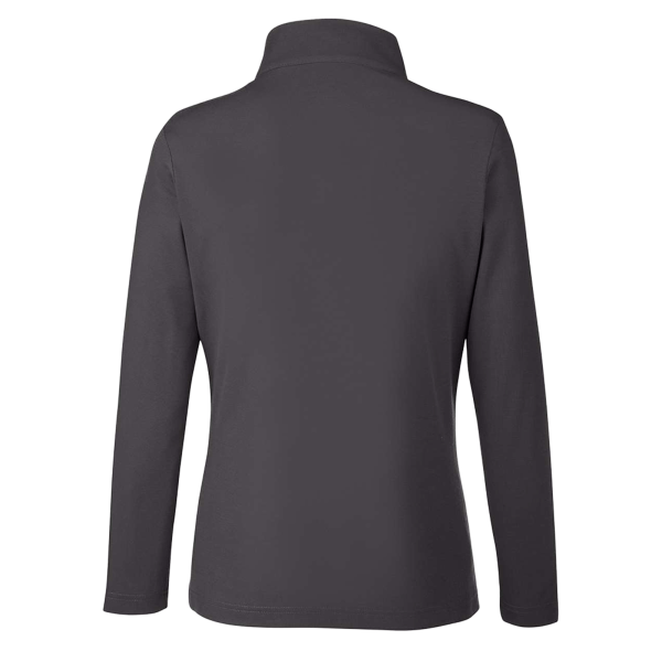 Core 365 Women's Fusion ChromaSoft™ Pique Quarter-Zip Pullover, Carbon, Back view