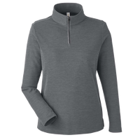 Core 365 Women's Fusion ChromaSoft™ Pique Quarter-Zip Pullover, Carbon Heather, Front view