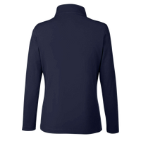 Core 365 Women's Fusion ChromaSoft™ Pique Quarter-Zip Pullover, Classic Navy, Back view