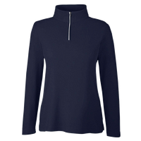 Core 365 Women's Fusion ChromaSoft™ Pique Quarter-Zip Pullover, Classic Navy, Front view