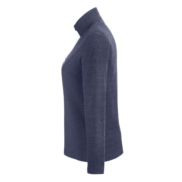 Core 365 Women's Fusion ChromaSoft™ Pique Quarter-Zip Pullover, Classic Navy Heather, Left Sleeve view