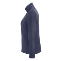 Core 365 Women's Fusion ChromaSoft™ Pique Quarter-Zip Pullover, Classic Navy Heather, Left Sleeve view