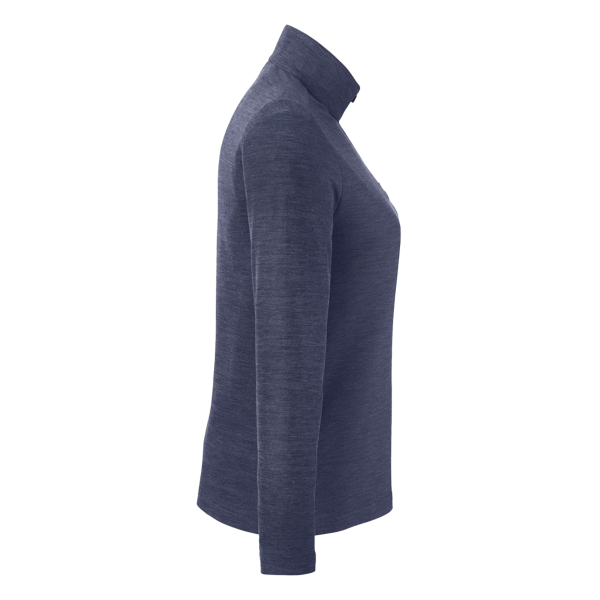 Core 365 Women's Fusion ChromaSoft™ Pique Quarter-Zip Pullover, Classic Navy Heather, Right Sleeve view