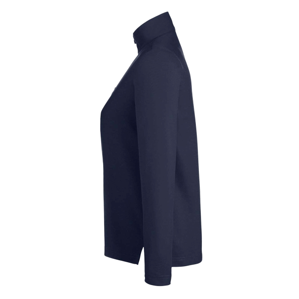 Core 365 Women's Fusion ChromaSoft™ Pique Quarter-Zip Pullover, Classic Navy, Left Sleeve view