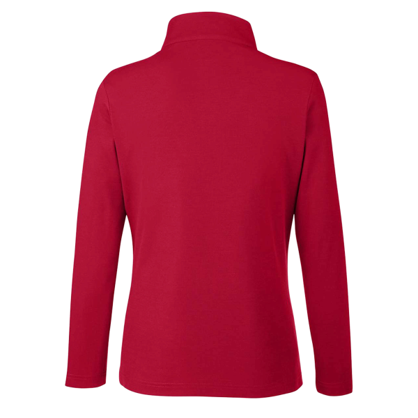 Core 365 Women's Fusion ChromaSoft™ Pique Quarter-Zip Pullover, Classic Red, Back view