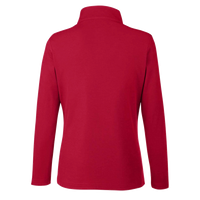Core 365 Women's Fusion ChromaSoft™ Pique Quarter-Zip Pullover, Classic Red, Back view