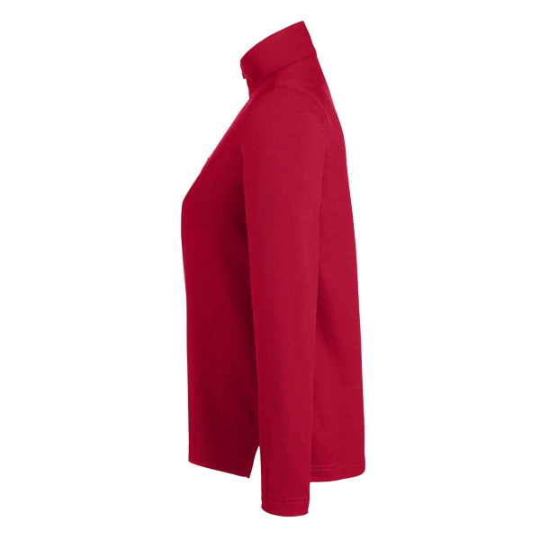 Core 365 Women's Fusion ChromaSoft™ Pique Quarter-Zip Pullover, Classic Red, Left Sleeve view