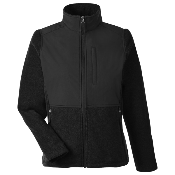Core 365 Women's Journey Summit Hybrid Full-Zip, Black / Black, Front view