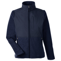Core 365 Women's Journey Summit Hybrid Full-Zip, Classic Navy / Classic Navy, Front view