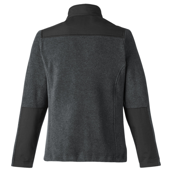 Core 365 Women's Journey Summit Hybrid Full-Zip, Heather Charcoal / Black, Back view
