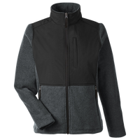 Core 365 Women's Journey Summit Hybrid Full-Zip, Heather Charcoal / Black, Front view