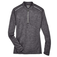 Core 365 Women's Kinetic Performance Quarter-Zip Pullover, Carbon / Black, Front view