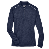 Core 365 Women's Kinetic Performance Quarter-Zip Pullover, Classic Navy Heather / Carbon, Front view
