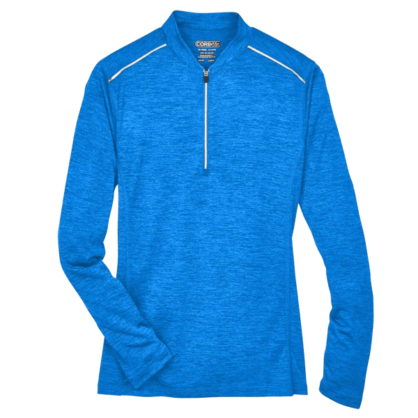 Core 365 Women's Kinetic Performance Quarter-Zip Pullover, True Royal / Carbon, Front view