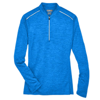 Core 365 Women's Kinetic Performance Quarter-Zip Pullover, True Royal / Carbon, Front view