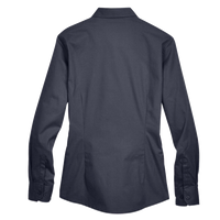 Core 365 Women's Operate Twill Shirt, Carbon, Back view
