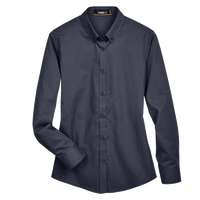 Core 365 Women's Operate Twill Shirt, Carbon, Front view
