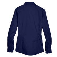 Core 365 Women's Operate Twill Shirt, Classic Navy, Back view