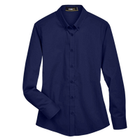 Core 365 Women's Operate Twill Shirt, Classic Navy, Front view