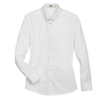 Core 365 Women's Operate Twill Shirt, White, Front view