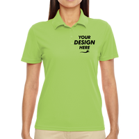 Core 365 Women's Origin Performance Piqué Polo, Acid Green, Front view, Mockup