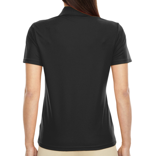 Core 365 Women's Origin Performance Piqué Polo, Black, Back view