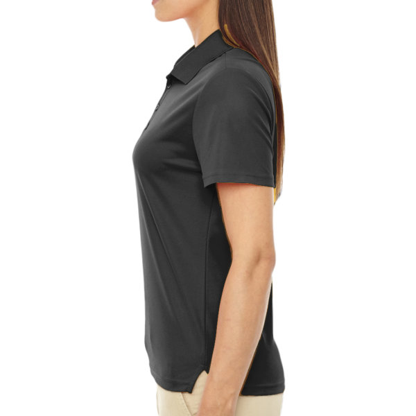 Core 365 Women's Origin Performance Piqué Polo, Black, Left Sleeve view