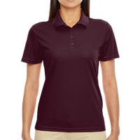 Core 365 Women's Origin Performance Piqué Polo, Burgundy, Front view