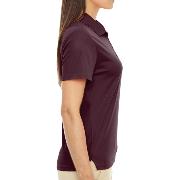 Core 365 Women's Origin Performance Piqué Polo, Burgundy, Right Sleeve view