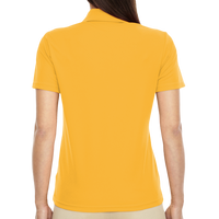 Core 365 Women's Origin Performance Piqué Polo, Campus Gold, Back view