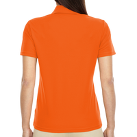 Core 365 Women's Origin Performance Piqué Polo, Campus Orange, Back view